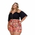 Conjunto Feminino Plus Size Cropped e Short Estampado 0428 - loja online