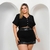 Conjunto Plus Size Feminino Cropped com Botões e Short Saia 0396