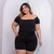 Macaquinho Plus Size Feminino Ciganinha Botão Elastec 0141