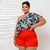 Conjunto PLus Size Feminino Estampado Short + Cinto Cropped 0437