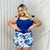 Conjunto Feminino Plus Size Cropped Short Saia Estampado 0251