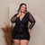 Vestido Plus Size Paetê Manga de Tule Festa Balada 0538 - comprar online