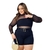 Conjunto Plus Size Tule + Cropped + Short Cinto Duplo 0559 na internet