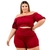 Conjunto Plus Size Short Cropped Botão Roupas Femininas GG na internet