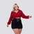 Conjunto Feminino Plus Size Cropped Manga longa Xadrex Short - loja online