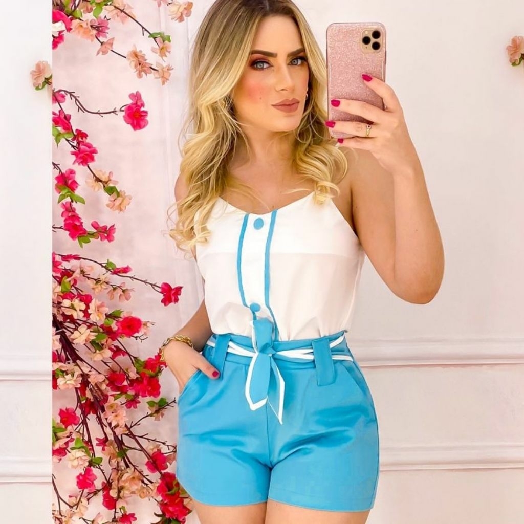 Conjunto Feminino Detalhes em botão Roupas Feminanas Moda