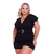 Macaquinho Plus Size Feminino Decote V c Cinto 0558 - loja online