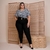 Conjunto Plus Size Cropped Calça Roupas Femininas Plus Size