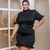 Vestido Feminino Plus Size Tubinho de Babado com Cinto 0321 na internet