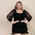 Vestido Plus Size Feminino Manga Tule Babado Roupa Plus Size na internet