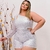 Macaquinho Feminino Plus Size de Paetê Roupa Plus 48-52 0159 - loja online