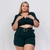 Conjunto Plus Size Feminino Cropped de babado Short Cinto 0246