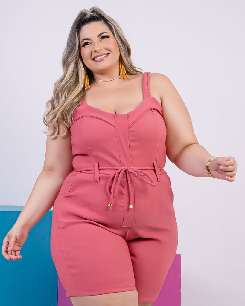 DESCRI O Macaquinho Plus Size Macaquinho De Linho 54 OFF
