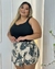 Macaquinho Plus Size Short Saia Amarrar Estampada Curto 0453 - loja online