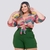 Conjunto Plus Size Cropped Amarrar Short + Cinto Veste 48 52 0139 - Bellucy Modas