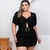 Macaquinho Plus Size Feminino Abertura No busto e Cinto 0224 - comprar online