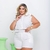 Conjunto Plus Size Semi Cropped Botão e Babado Short + Cinto - loja online