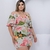 Vestido Feminino Plus Size Estampado Cruzado no Busto