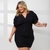 Imagem do Vestido Plus Size Feminino Decote V Ombro Franzido