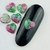 Pedraria de Unha, Coração Verde c/ Pink Glitter 6mm - 10pcs