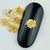 Pedraria de Unha, Flor 3D Dourado Glitter 5mm - 50pcs