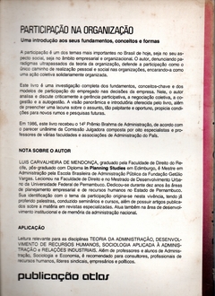 Participação Na Organização - Luis Carvalheira de Mendonça - comprar online