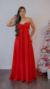 Vestido Elie Longo Vermelho Tecido Duna