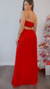 Vestido Elie Longo Vermelho Tecido Duna - loja online