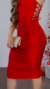 Vestido midi alcinha colado acetinado Cloe - Vermelho na internet