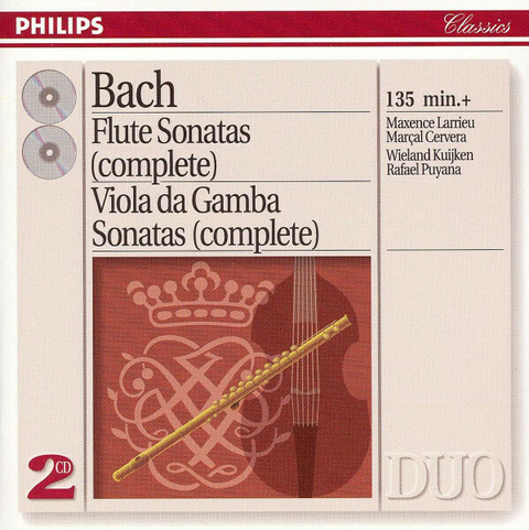 Bach Sonata Flauta y B.C. Bwv 1033/5 (Completas) - M.Larrieu/R.Puyana(Clave)/W.Kuijken(Viola Da Gamba) (2 CD)