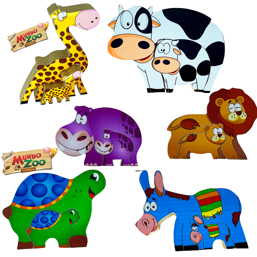 Crianças Zoo animais formas de quebra-cabeça - jogo educativo para