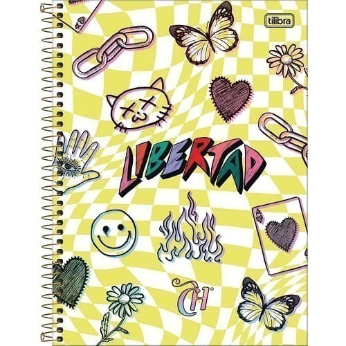 Caderno Espiral 1/4 (pequeno) Capa Dura 80 Fls Now United Tilibra na  Papelaria Art Nova