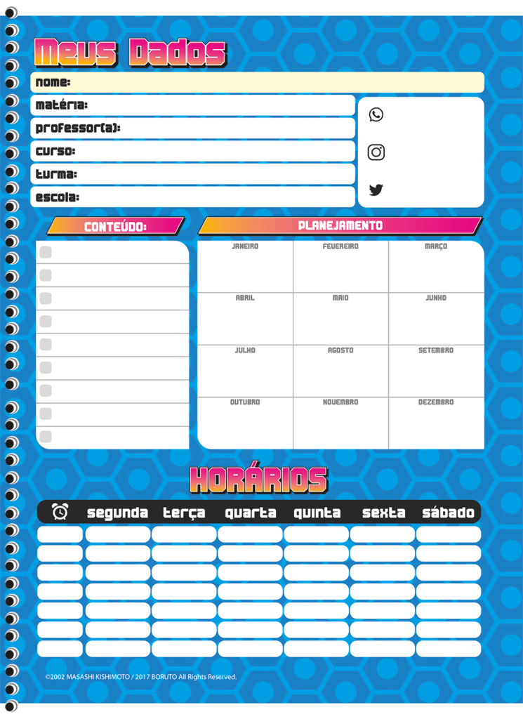 Caderno Universitário Boruto C/ 80 Folhas Pautadas - Modelos Variados -  Gôri's Paper - Papelaria Física e Online