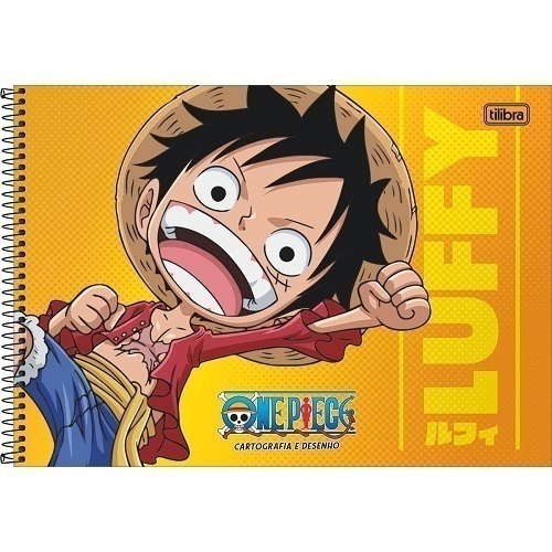 Sketchbook Caderno Desenho One Piece Luffy com Elástico e Marca Página  Aquarela