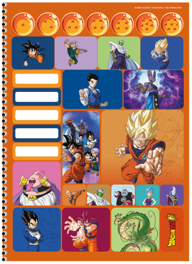 Caderno de Desenho e cartografia Dragon Ball