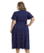 Vestido Midi Plus Size com Fenda Frontal Xadrez Azul Marinho decote V - comprar online