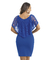 vestido azul em malha devorê - comprar online