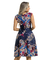 vestido azul marinho com barra estampada - comprar online