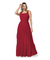 Vestido Longo Vermelho com Decote Quadrado – Elegância