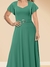 Vestido Longo Verde Oliva com Argola na Cintura – Elegância e Estilo Feminino