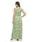 Vestido Longo Transpasse Estampado Verde com Decote V - comprar online