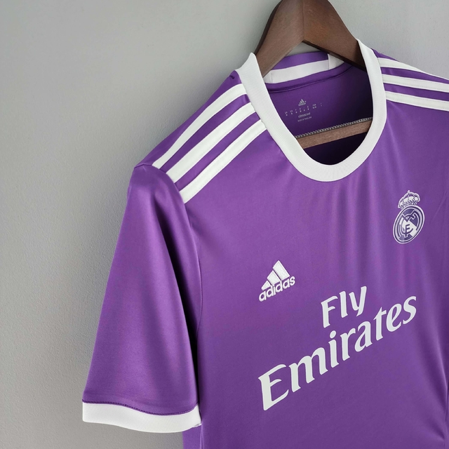 Camisa Retrô Real Madrid Away 17/18 Torcedor Adidas Masculina - Roxa