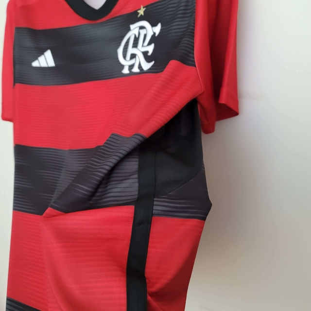 Camisa do Flamengo I 23/24 Torcedor Adidas Feminina - Vermelha Preto