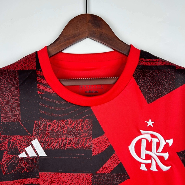 Camisa Flamengo Pré Jogo - Torcedor Adidas Masculina - Preto+