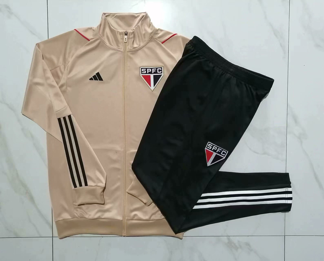 Conjunto Agasalho Do São Paulo 2023 Torcedor Adidas - Bege