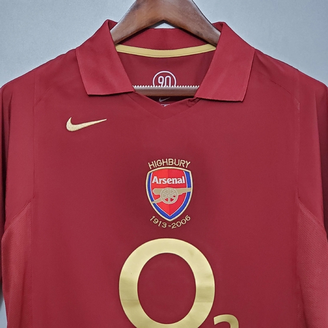 Camisa do Arsenal I Retrô 05/06 Vermelha Torcedor Masculina