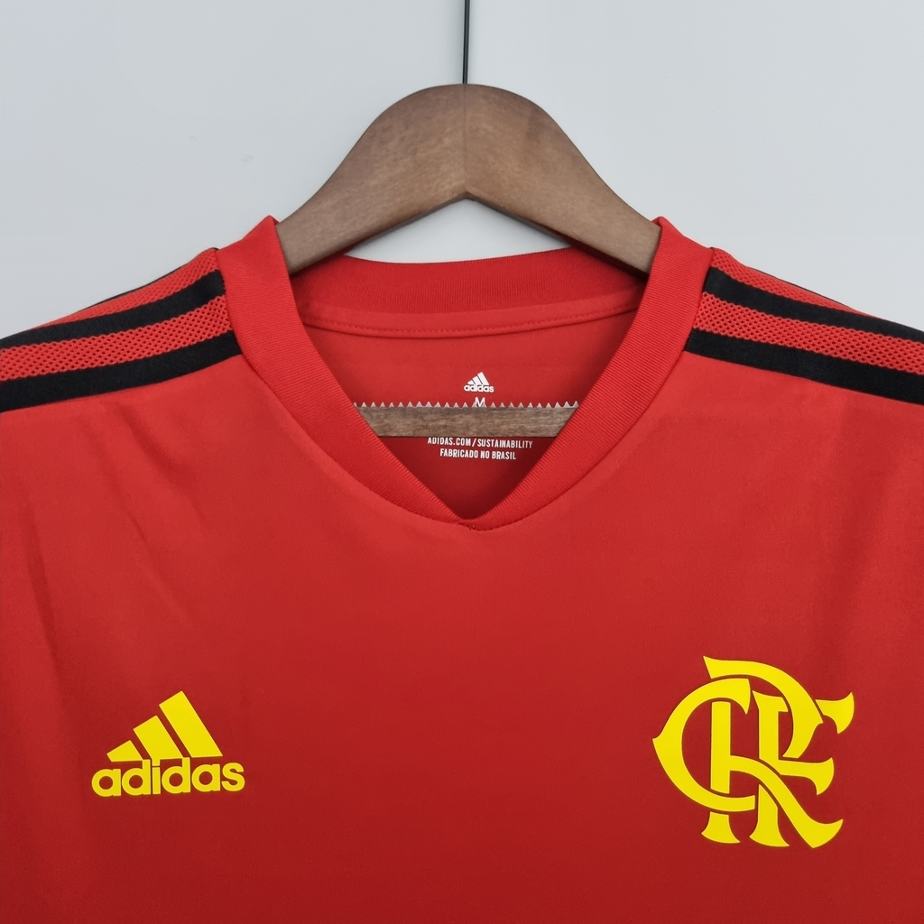 Camisa Regata Flamengo Treino 22/23 Torcedor Masculina - Vermelho e Pr
