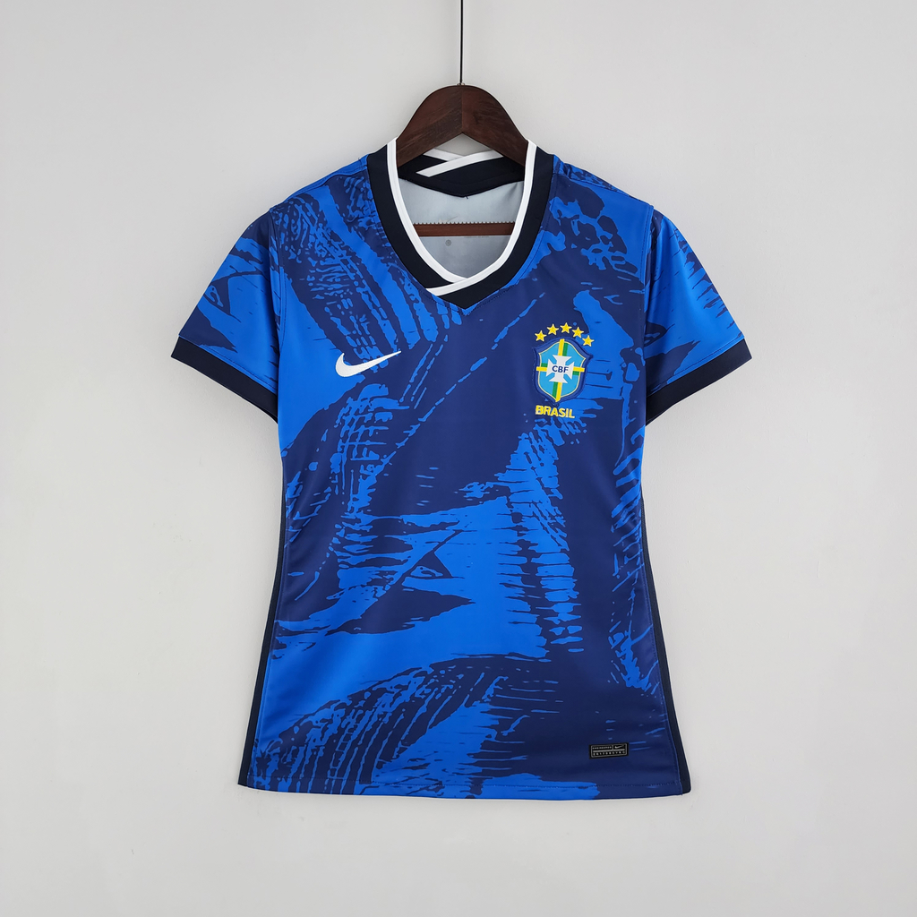 Camisa Seleção Brasileira 2022/2023 Modelo Novo Azul Feminina Copa Do  Mundo.