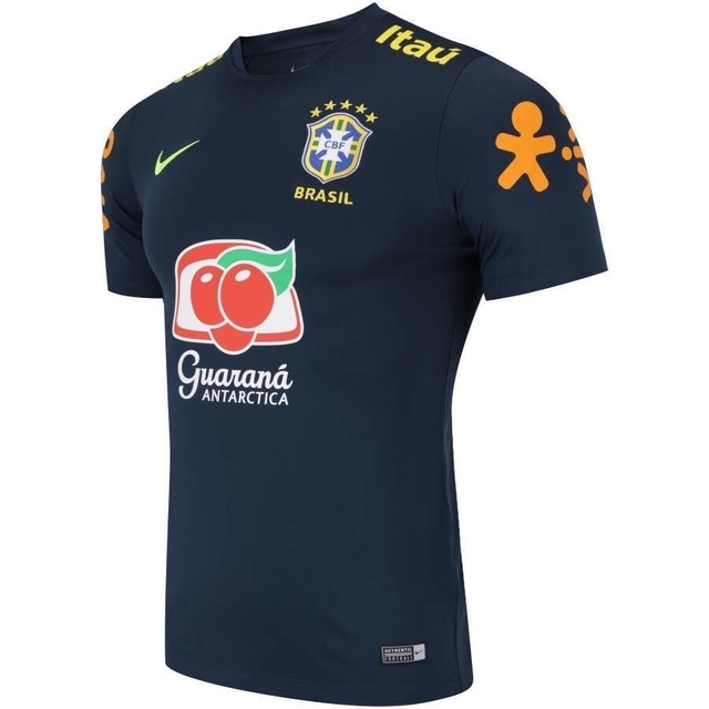 Camisa Seleção Brasileira Treino Todos os Patrocínios Torcedor Nike  Masculina