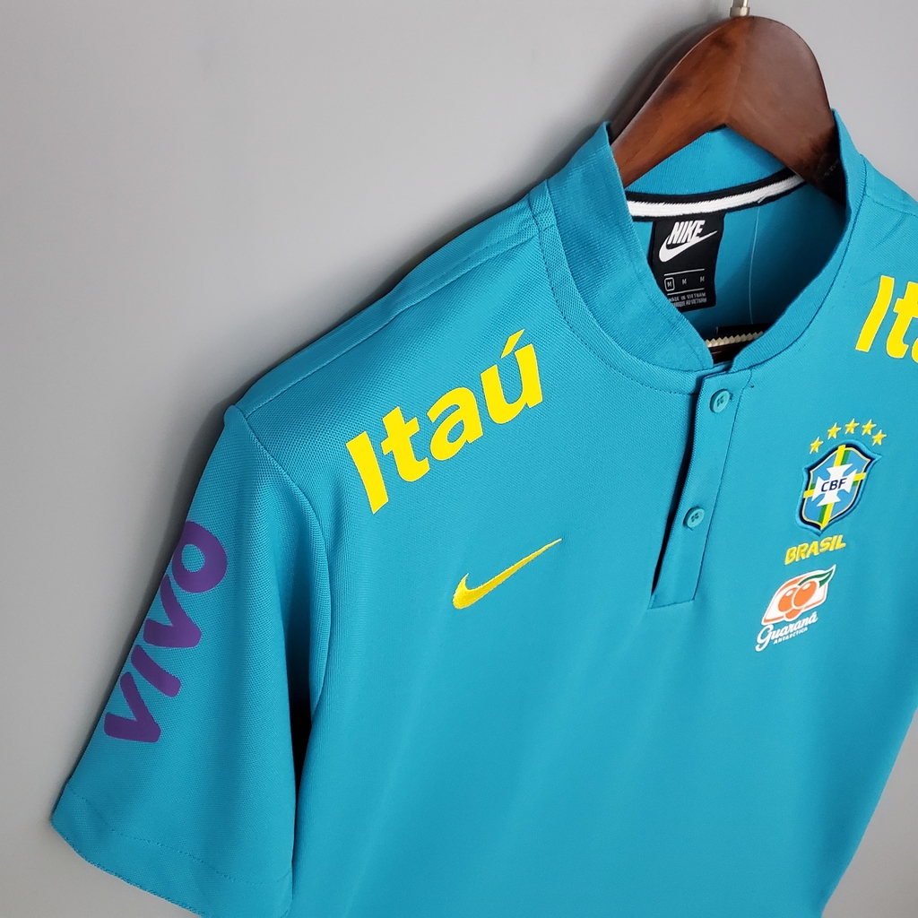 Camisa Pré Jogo Seleção Brasileira Nike Masculina - Azul